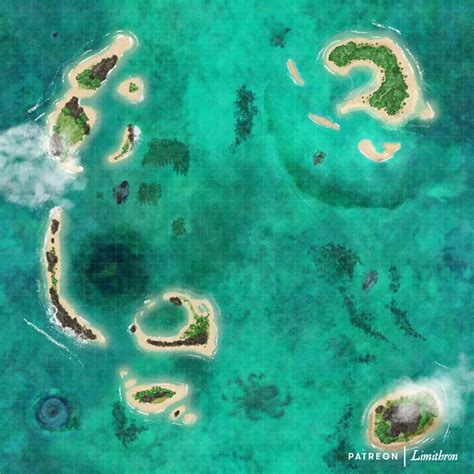 Ocean Islands And Archipelago X Battlemaps Dnd World Map Fantasy Map Dungeon Maps