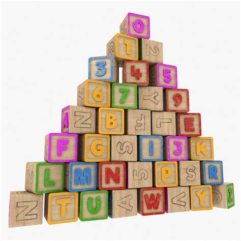 Alphabet Blocks Letters And Numbers 3d Model 3d Model 29 Max 3ds
