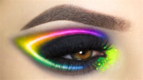Rainbow Neon Eye Make Up Tutorial Youtube Rainbow Eye Makeup Eye