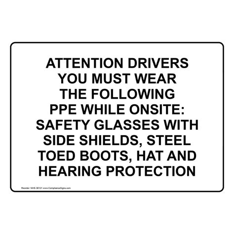 Ppe Sign Attention Drivers You Must Wear The Following