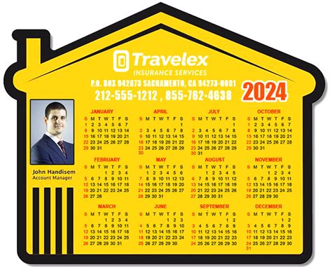 425x35 Custom House Shaped Calendar Magnets 20 Mil