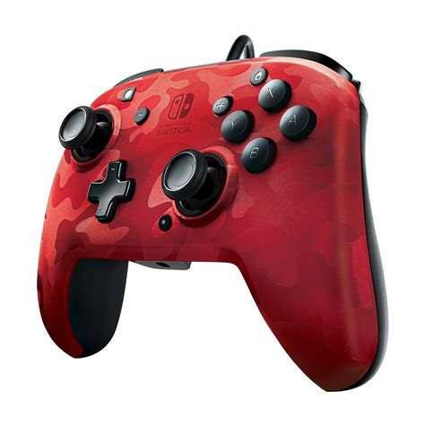 Pdp Faceoff Deluxe Audio Wired Controller Red Camo For Nintendo Switch