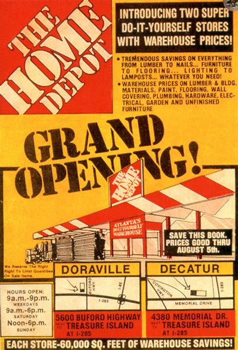 Home Depot Grand Opening 1979 This Is An Ad From 1979 Fo Flickr