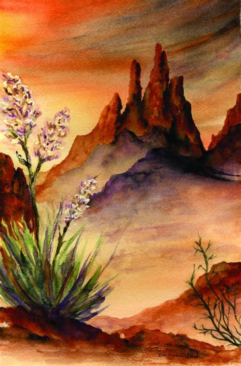 Items Similar To Desert Sunset Southwest Landscape Painting Print
