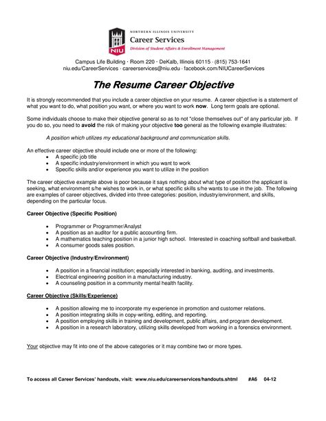 While most may think career goals are simply defined by the position or job they want to have, the actual goals are the steps you should take to reach that end result. Resume Career Objective | Templates at allbusinesstemplates.com