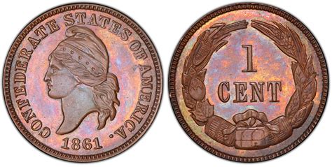 1861 1c Csa Restrike Copper Bn Proof Confederate States Of America