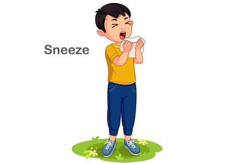 Boy Sneezing Cartoon 1307999 Vector Art At Vecteezy