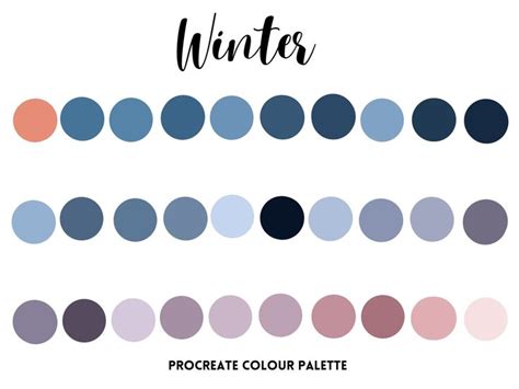 Winter Procreate Colour Palette Colour Palette Procreate Snow Tones