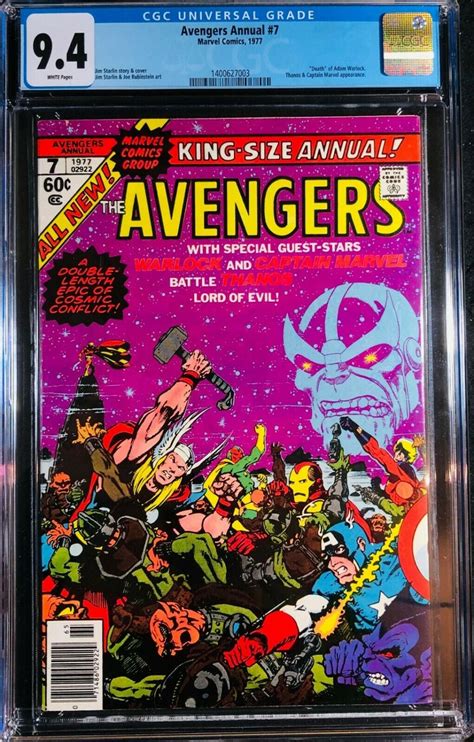 Avengers Annual 1977 7 Cgc 94 Thanos App Death Of Warlock