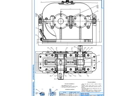 Gearbox Assembly Drawing With Helical Gears Download Drawings