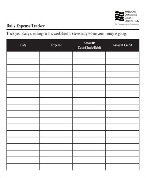 Free Printable Expense Sheet Template