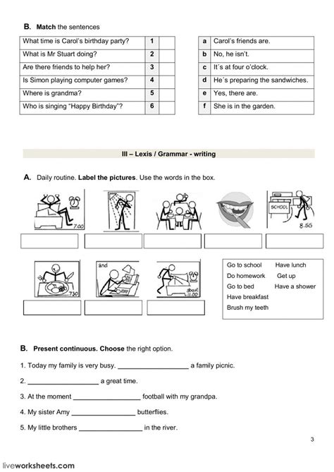 Daily Routine Verbs Printable Worksheets For Grade Vrogue Co