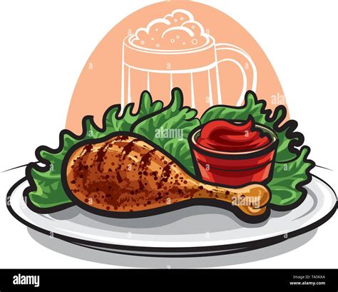 Fried Chicken Leg Stock Vector Image And Art Alamy