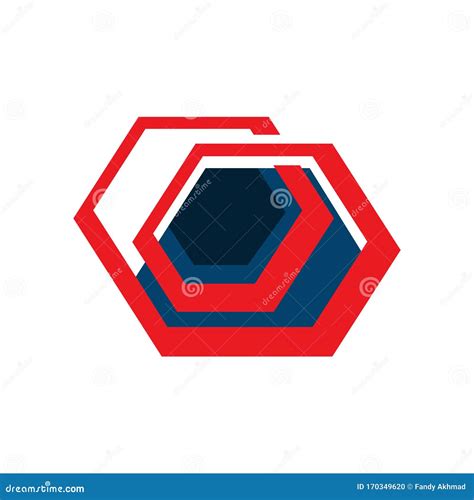 Hexagonal Chain Link Logo Template Stylish Vector Design Stock Vector