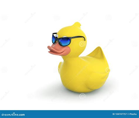 Rubber Duck In Sunglasses With Clipping Path Stock Illustration