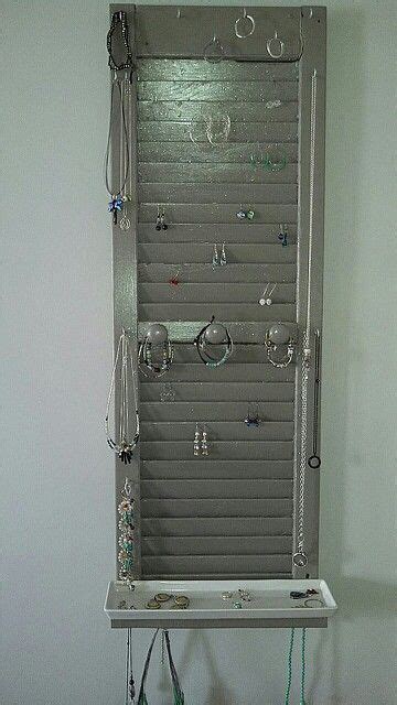 Jewelry Organizer Made From Old Shutter Diy Organization Old