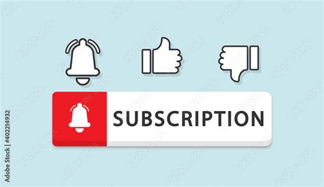 Subscribe Button For Social Networks Red Button With Hand Cursor And