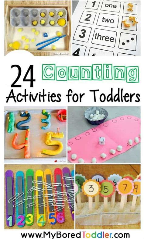 Grab this 16 pages of learning activities printable pack and make a fun busy book for your toddler. Toddler Counting Activities - My Bored Toddler