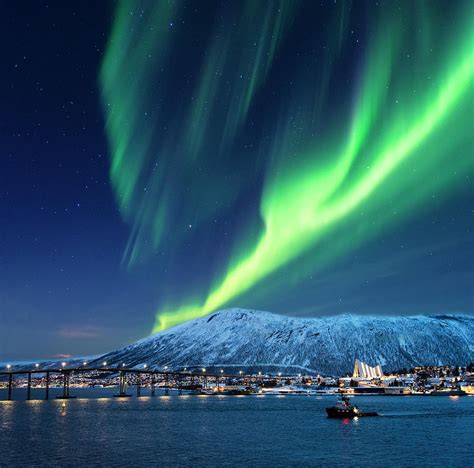 Aurora Borealis Over Tromso Port Photograph By Mike Hill Pixels Merch