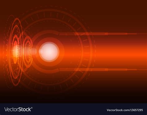 Abstract Digital Technology Orange Background Vector Image
