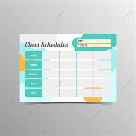 Cute Tosca Class Schedules Design Template Download On Pngtree
