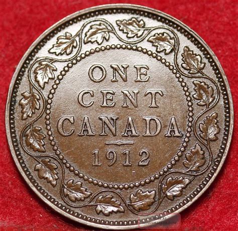 Uncirculated 1912 Canada One Cent Foreign Coin Sh