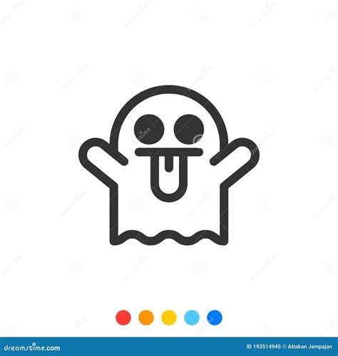 Cute Ghost Iconvector And Illustration Stock Vector Illustration Of