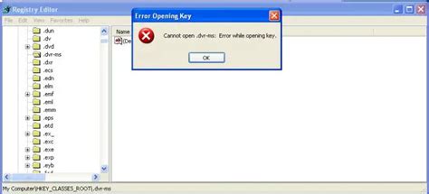 Registry Key Problems Cannot Open Key Error While Opening