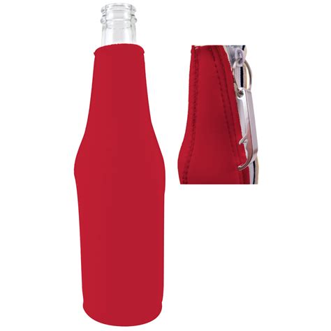 Blank Neoprene Zipper Bottle Coolie With Opener Wholesale Coolies