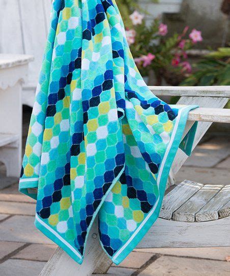 Pisces Global Turquoise And Blue Geometric Jacquard Beach Towel Zulily