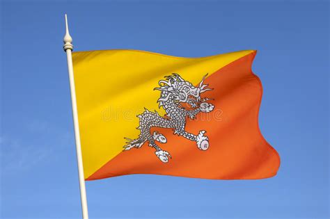 Click on the flag to view its history and it was designed by rocky vaughan, to replace the flag that was abolished by repeal of state code on 30. Flag Of The Kingdom Of Bhutan Stock Photo - Image of ...