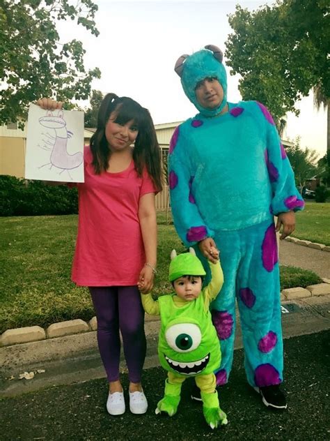 pixar s monsters inc boo mike wazowski and sully homeade halloween costumes monsters inc