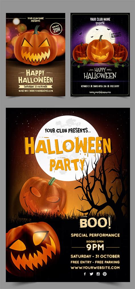 Free 10 Awesome Halloween Posters Freebies Psd