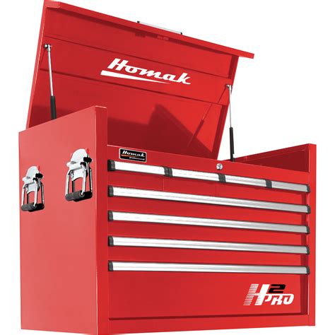 Homak H2pro Series 36in 8 Drawer Top Tool Chest — Red 35 14inw X 21