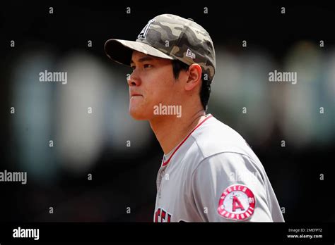 Los Angeles Angels Shohei Ohtani Plays Against The Boston Red Sox
