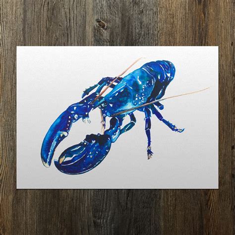 Blue Lobster Giclee Fine Art Print Welshcoastal Co