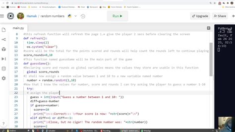 Python Guess Number Game With Recursion And 10 Rounds No Loops Youtube