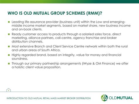 Ppt Introduction To Old Mutual Retail Mass Market Broker Distribution