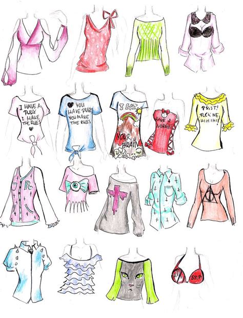 How to sketch anime clothes, step by step, drawing guide, by catlucker. T-shirt Open Adopt by Lindako on DeviantArt | Anime shirt ...