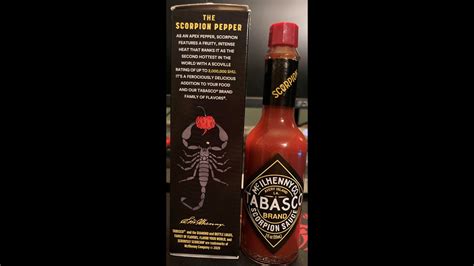 Tabasco Scorpion Sauce Scoville Second Hottest In The