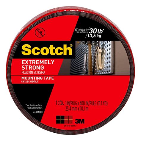 Scotch 414 Longdc Extreme Mounting Tape 1 Inch X 400 Inch 1 Pack