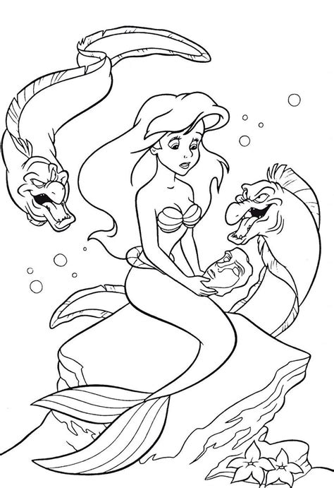 Dibujos de la Sirenita para colorear, pintar e imprimir gratis