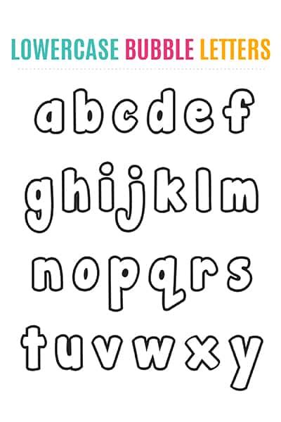 Free Printable Bubble Letters Alphabet Free Lowercase Bubble Letters