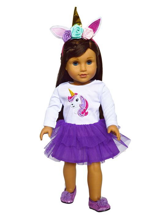 my brittany s purple unicorn outfit for american girl dolls and my life as dolls 18 inch doll