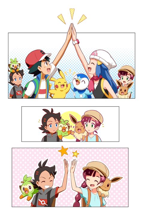 Pikachu Dawn Ash Ketchum Eevee Piplup And 3 More Pokemon And 2 More Drawn By Haruhi