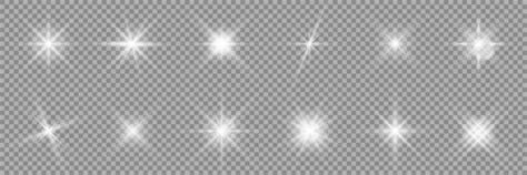 Glowing Star Light Effect Collection Royalty Free Vector