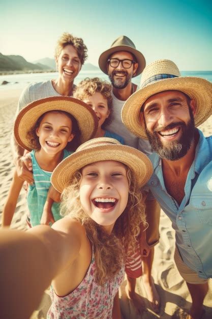 Premium Ai Image Group Of People Standing On Top Of Beach Next To
