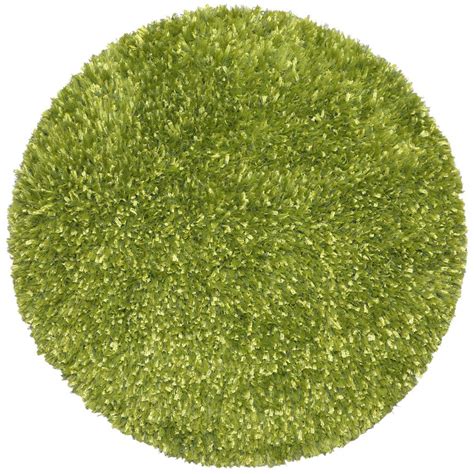 Green Shag 5 Ft X 5 Ft Round Area Rug Ss5008r The Home Depot