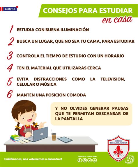 Consejos Para Estudiar En Casa Infograma Colegio Particular Leonardo