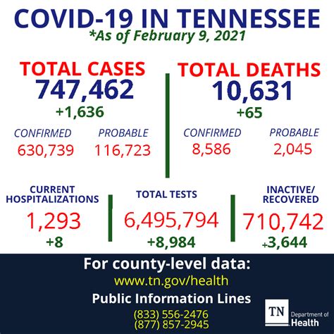 Covid 19 In Tennessee 1636 New Cases 747462 Total Wbbj Tv